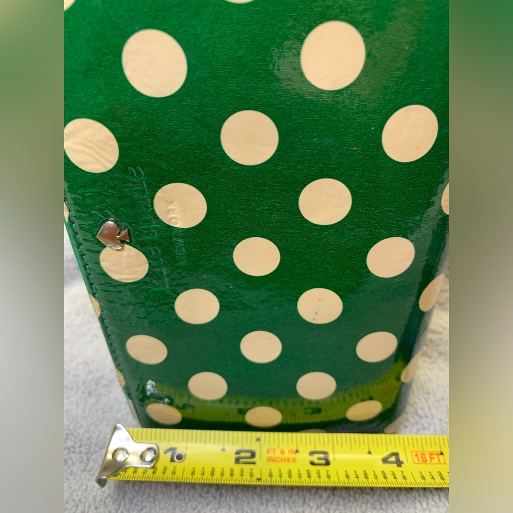 Kate Spade Lacey Zip Green and Cream Polka Dot Wallet - Picture 2 of 13